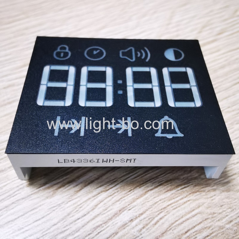 kundenspezifische ultraweiße 4-stellige 7-Segment-LED-Anzeige gemeinsame Anode für Ofen-Timer