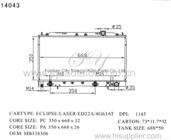 Car Cooling System Radiator for Mitsubishi Eclipse/Laser/ED22A/4G63 AT