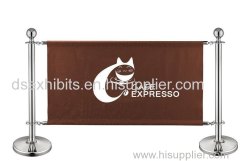 Stainless Steel Queue Barrier Retractable Fence Cafe Barrier Banner