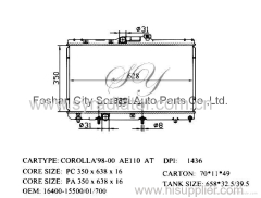 Japanese Car Radiator for Toyota Corolla 98-00 Ae110 AT