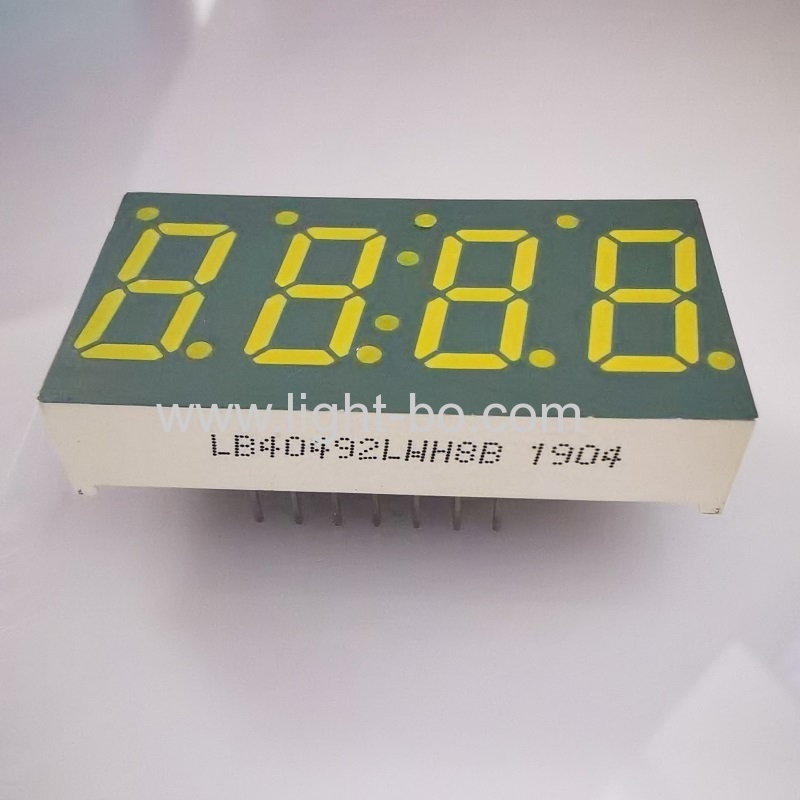 Ultra bright white 4 Digit 12.4mm Common Cathode 7 Segment LED Display for Instrument Panel