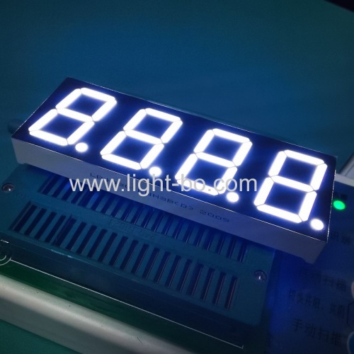 Ánodo común ultra blanco de la pantalla LED de 4 dígitos 0.8inch 7 segmentos para el panel de instrumentos