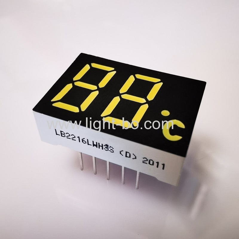 Custom Ultra white dual digit 0.47" 7 segment led display common cathode for temperature indicator