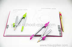 new style fashion popular drawing circle metal compass set with pencil for student in plastic box