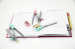 8PCS pastel color compass set with 4pcs rulers sharpener and eraser pencil for math geometric in plastic box