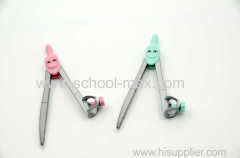 8PCS pastel color compass set with 4pcs rulers sharpener and eraser pencil for math geometric in plastic box