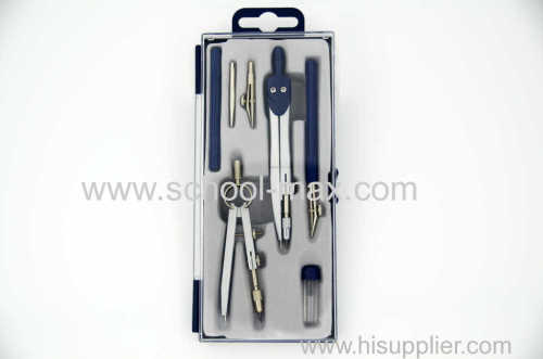 7PCS popular safety student metal compass set in plastic box
