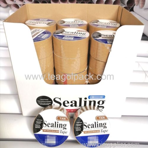 48mmx50M(1.88"x54.6yrd) BOPP Carton Sealing Tape Brown Display Box Packing