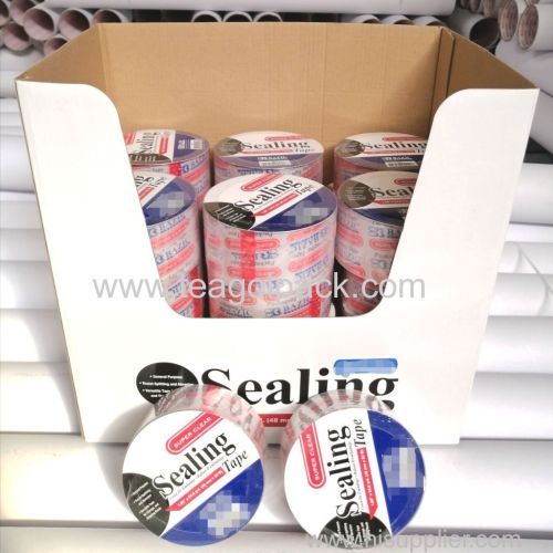 48mmx50M Super Clear Packing Tape Super Clear Sealing Tape 1.88"x54.6 yrd. Display Box Packing