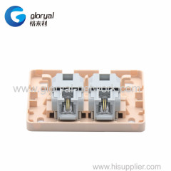 DUAL PORT RJ11 Surface Box Telephone Rosette Box