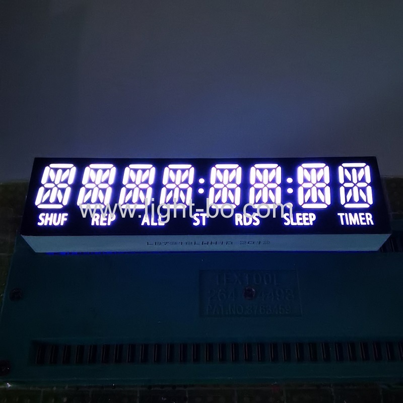 display led alfanumérico ultra branco de 8 dígitos e 14 segmentos catodo comum para alto-falante / áudio