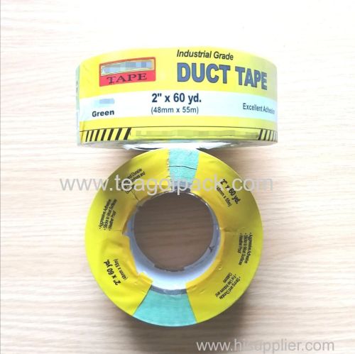 48mmx50M Green Adhesive Cloth Duct Tape With Printed Shrink Film 2 x60yd