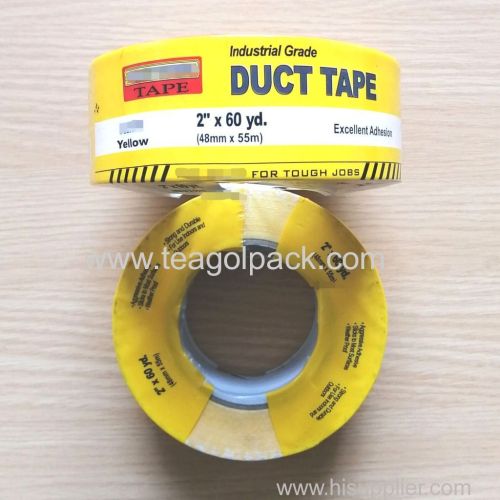 48mmx55M Yellow Industrial Grade Duct Tape with Printed film 2"x60yd