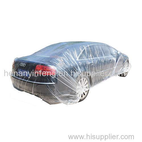 Clear Plastic Car Cover with Elastic Band Disposable