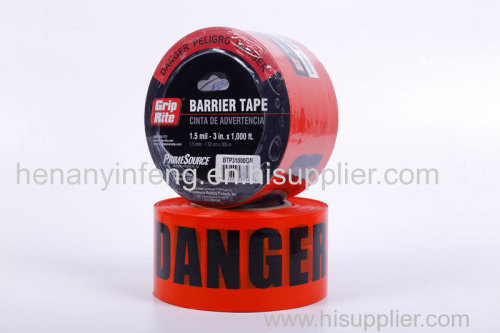 3-Inch by 300-Feet Non-Adhesive Red Danger Hazard Tape Roll