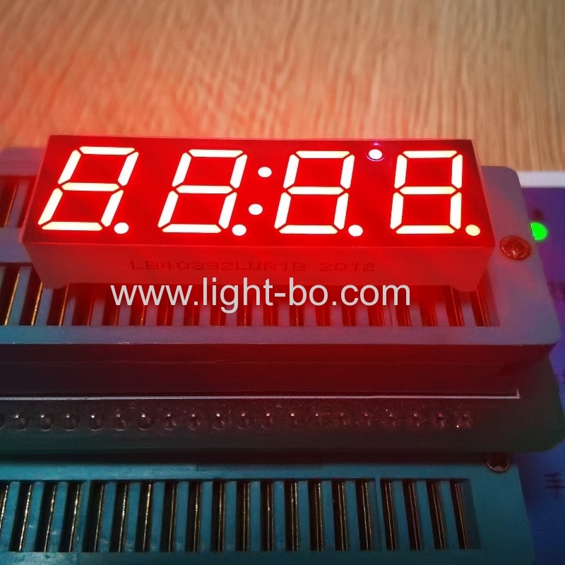 ultrahelle rote 10 mm 4-stellige 7-Segment-LED-Taktanzeige gemeinsame Kathode für digitale Timer / Uhr-Anzeige