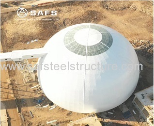 Prefabricated steel structure dome dry coal bunker design