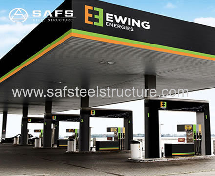 Easy Installation Steel Space Frame Petrol Station Canopy