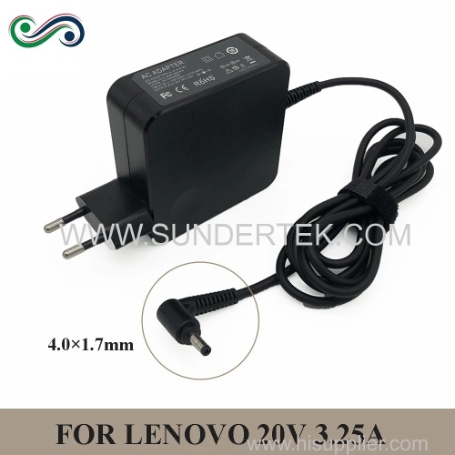 EU 20V 3.25A 65W 4.0*1.7mm AC Laptop Charger For Lenovo IdeaPad 100-15 B50-10 YOGA 710 510-14ISK Notebook Power Adapter