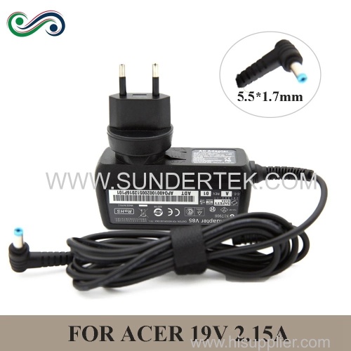 EU US UK AU 19V 2.15A 5.5*1.7mm AC Laptop Adapter For Aspire D255 533 D257 D260 W500P Power Supply Charger