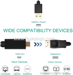 HDMI to DP 4K 2M USB Power