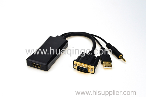 VGA to HDMI Adapters Male to Female USB Power 3.5mm Audio