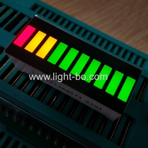 супер яркий многоцветный зеленый / желтый / красный 10-сегментный светодиодный индикатор для панели приборов