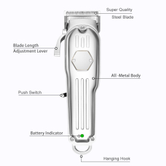 All metal Professional Barber Hair Clipper with Fade Blade