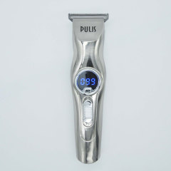 Rechargeable Wireless Silver Body Led Digital Display Hair Trimmer Clippe