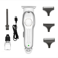 All Metal Cordless Outliner Trimmer 0mm Zero Gap Baldhead Hair Clipper With LED Battery Status Display