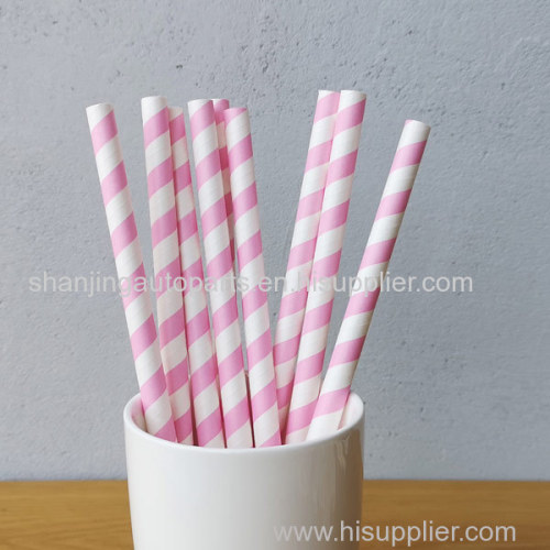 Purple And White Big Striped Drinking Paper Straws