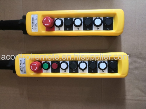2 button Industrial Crane Pendant Control Station with emergency stop