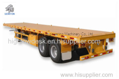 2 Axles 20ft Flatbed Container Transport Semi Truck Trailer