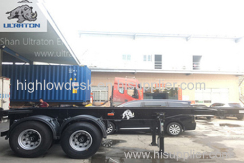 2 Axles 40ft Skeletal Container Transport Semi Truck Trailer