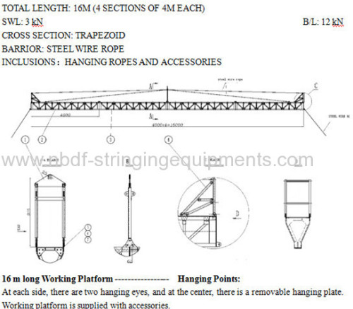 Aluminum alloy Working Platform for compression of conductor joints on tower