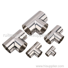 Sanitary Stainless Steel SS304 3A Welded Equal Tee Fitting