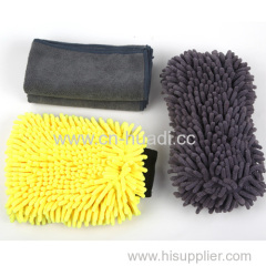 car washing sponge pad cleaning mitt microfiber cloth 4pc kit