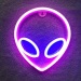 Neon Sign Alien Face Shaped Wall Hanging Lights for Home Children's Room Saucerman Night Lamps Xmas Party Holiday Art