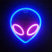 Neon Sign Alien Face Shaped Wall Hanging Lights for Home Children's Room Saucerman Night Lamps Xmas Party Holiday Art