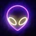 Neon Sign Alien Face Shaped Wall Hanging Lights for Home Children's Room Saucerman Night Lamps Xmas Party Holiday Art