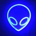 Neon Sign Alien Face Shaped Wall Hanging Lights for Home Children's Room Saucerman Night Lamps Xmas Party Holiday Art