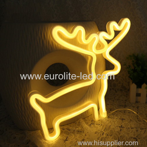 Hot Sale Fancy Christmas Halloween Home Decoration Festival LED Neon Lights Elk Heart Gift Light