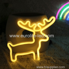 Hot Sale Fancy Christmas Halloween Home Decoration Festival LED Neon Lights Elk Heart Gift Light