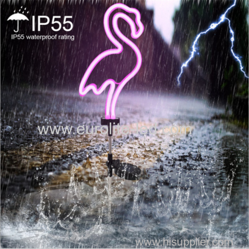 LED Solar Garden Light Simulated Flamingo Lawn Lamp Waterproof Solar Led Lights Outdoor Neon Garden Decoration Landscape