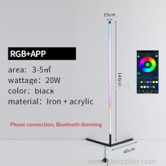 Modern RGB LED Corner Floor Lamp Bedroom Bedside Living Room