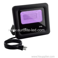 100W IP 66 LED UV Floodlight with Plug Perfect for Neon Glow Blacklight Party Stage Lighting Fishing Aquarium DJ Disco