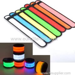 Adjustable LED Flashing Wrist Band Bracelet Arm Belt Light Up Glow Dance Party Decor Luminous Glowing Bangle Neon Party