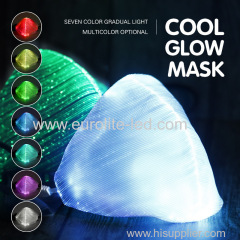 ins New LED RGB 7 color mask built-in battery colorful glow concert fiber optic neon dust mask DJ hip-hop party cosplay