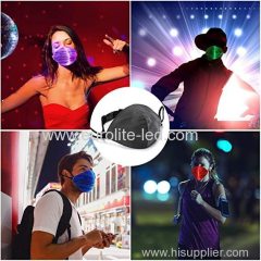 ins New LED RGB 7 color mask built-in battery colorful glow concert fiber optic neon dust mask DJ hip-hop party cosplay