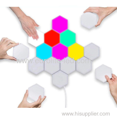 Special Christmas Gift Creative DIY RGB Quantum Lamp LED Beehive Light Modular Touch Sensitive Remote Control Wall Light